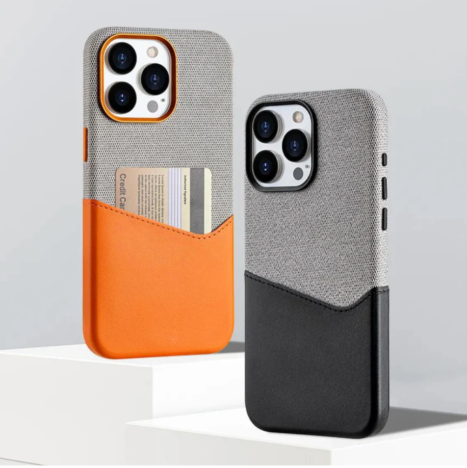 iPhone Series Dual Color Magnetic Card Slot Leather Protection