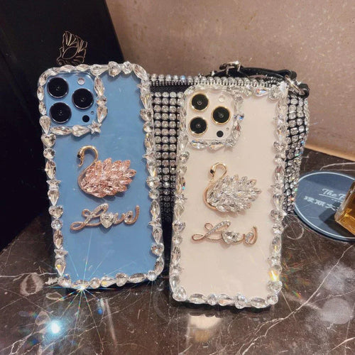 Phone 12 & 13 Series DIY Diamond Encrusted Luxury Transparent Case