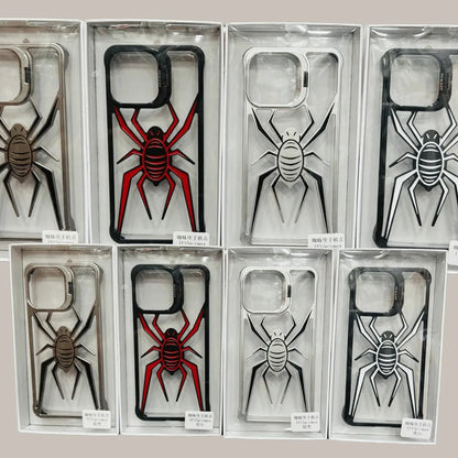 iPhone 14 Series Metal Spider Bumper Case with Stand