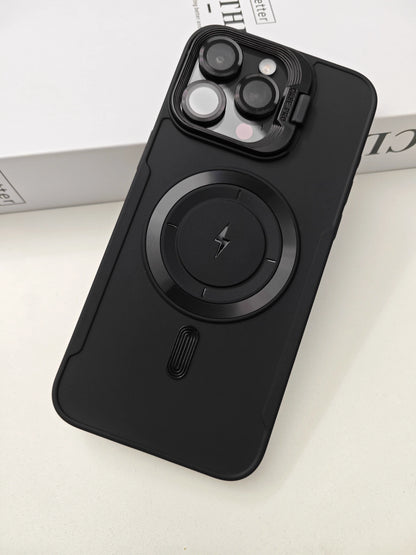 🖤 Case for Joy: Matte Black Magnetic Case with Folding Bracket For iPhone 16 Series 🖤