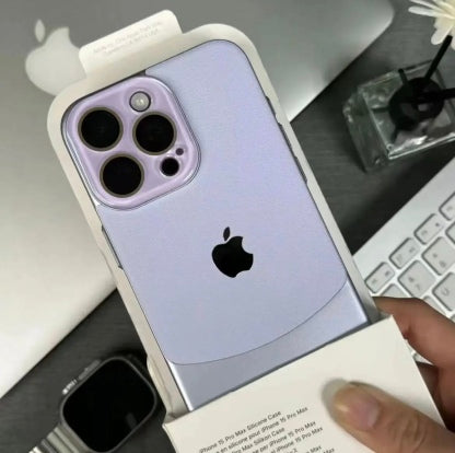 iPhone 15 Series Two-tone leather acrylic lens protective case