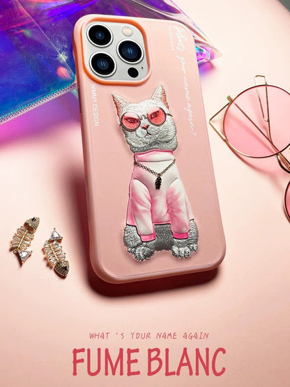 iPHONE 12 SERIES Premium Embroidery Animal Case