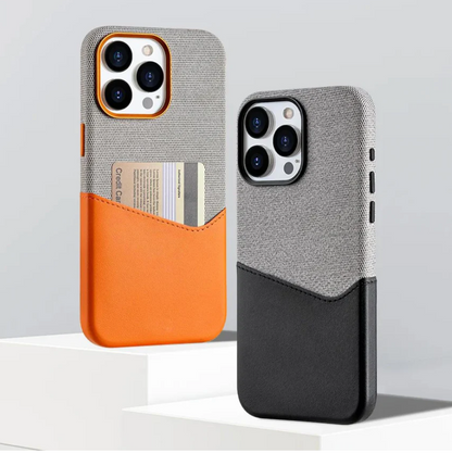 iPhone Series Dual Color Magnetic Card Slot Leather Protection