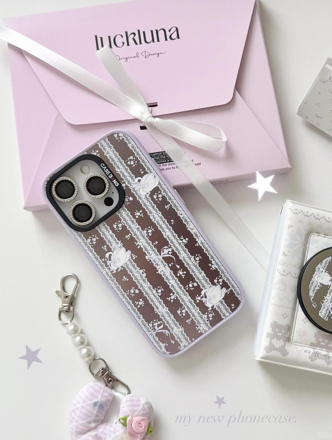 Lavender Love Heart Case Set of 2 Pcs For iPhone 16 Series