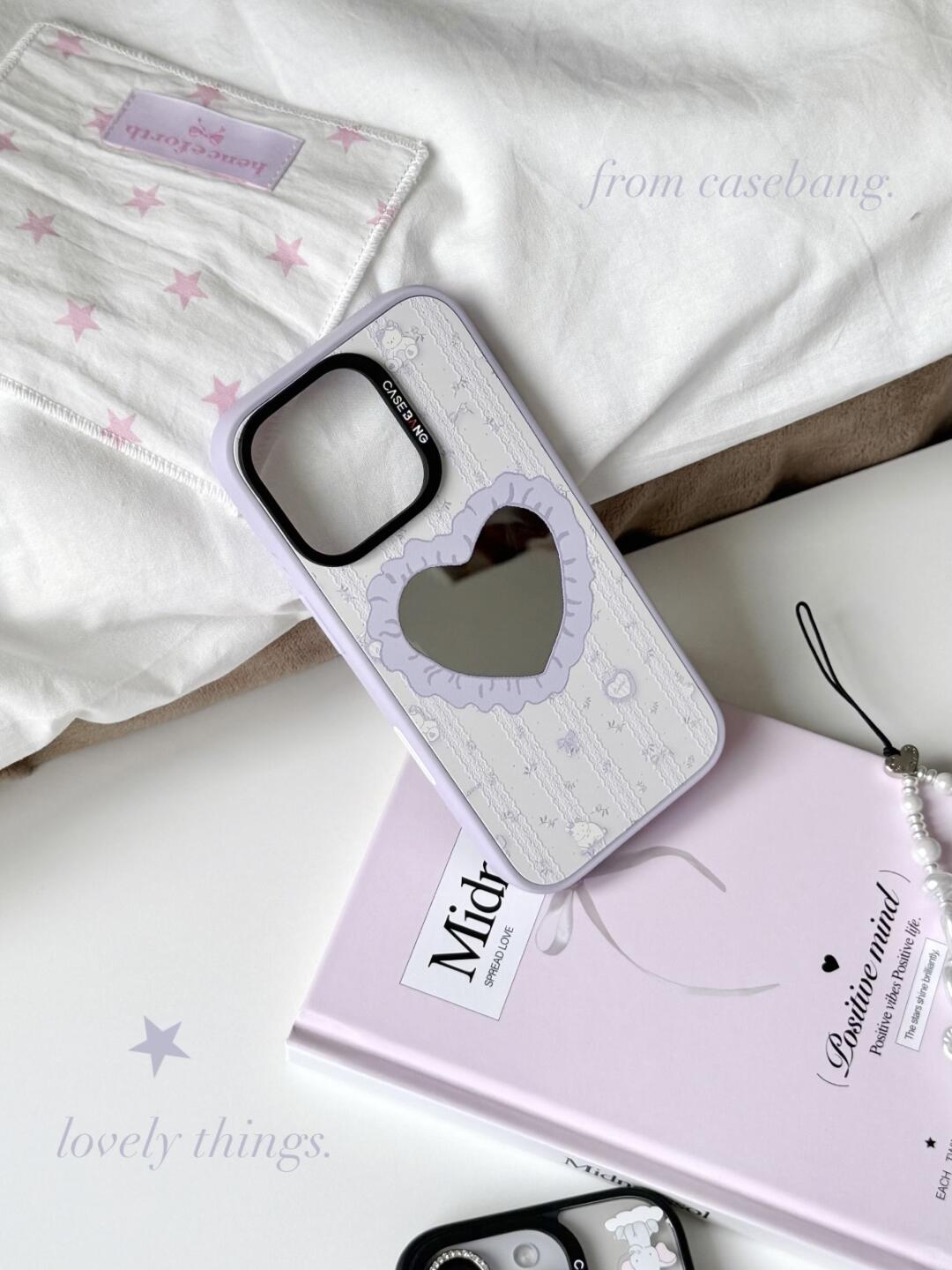 Lavender Love Heart Case Set of 2 Pcs For iPhone 16 Series