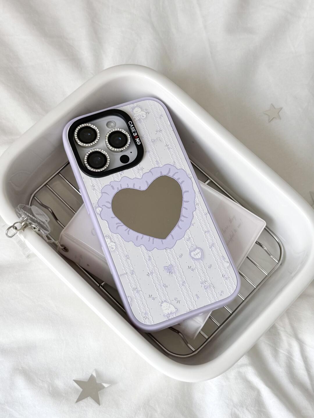 Lavender Love Heart Case Set of 2 Pcs For iPhone 16 Series