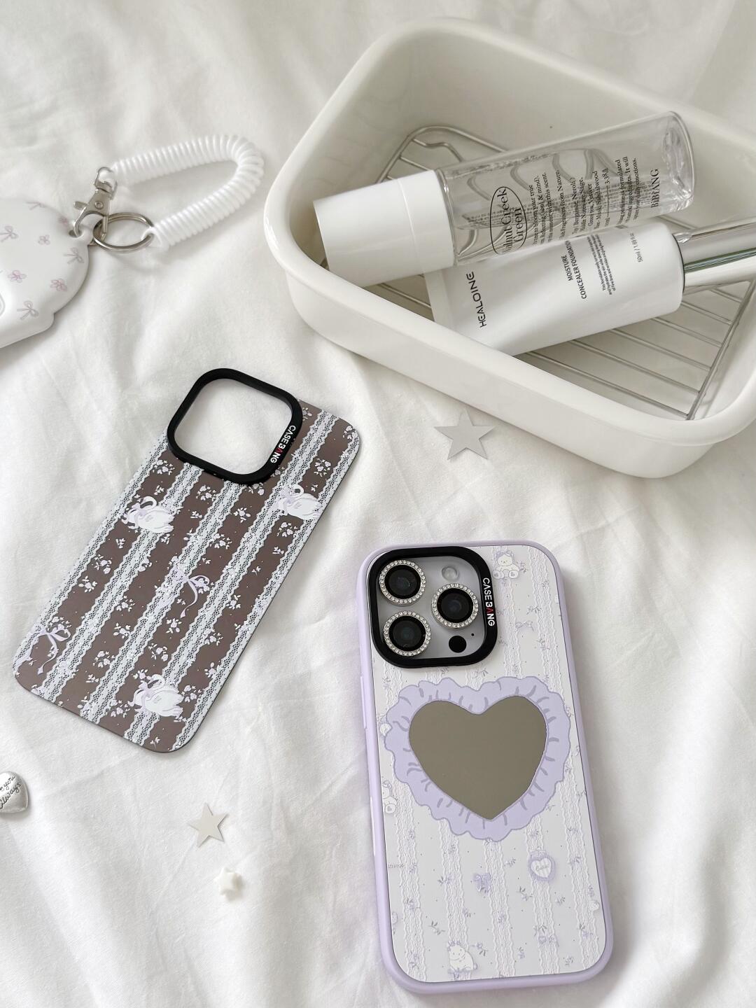 Lavender Love Heart Case Set of 2 Pcs For iPhone 16 Series